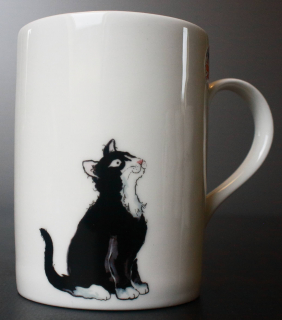 Roy Kirkham Kaffeebecher Typ Lucy Cats, schwarzweiß