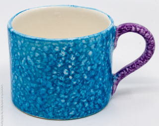 Edelweiss Keramik Kaffeetasse mit Untertasse Colors Blau Gelb