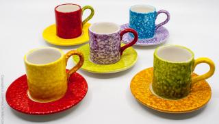 Edelweiss Keramik Espressotasse mit Untertasse Colors 50 ml