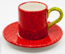 Edelweiss Keramik Espressotasse mit Untertasse Colors 50 ml Rot Rot