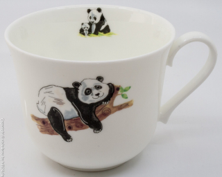 Roy Kirkham Frühstückstasse mit Untersetzer; Panda