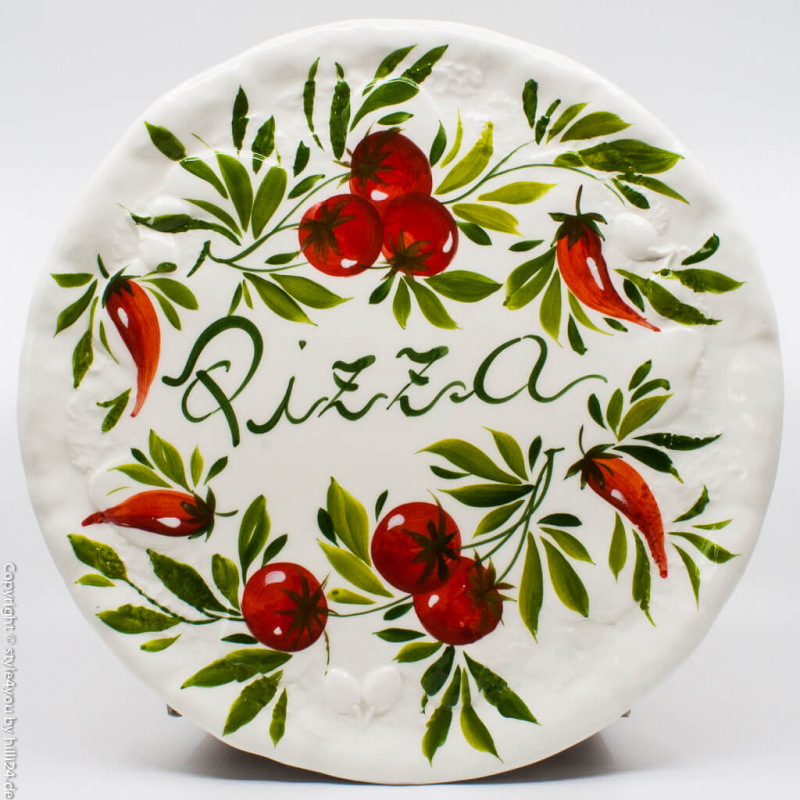 handgefertigter Pizzateller Relief, italienische Keramik, 33,95 €