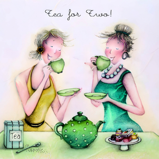 Holzbilder mit Motiven von Berni Parker Tea for two